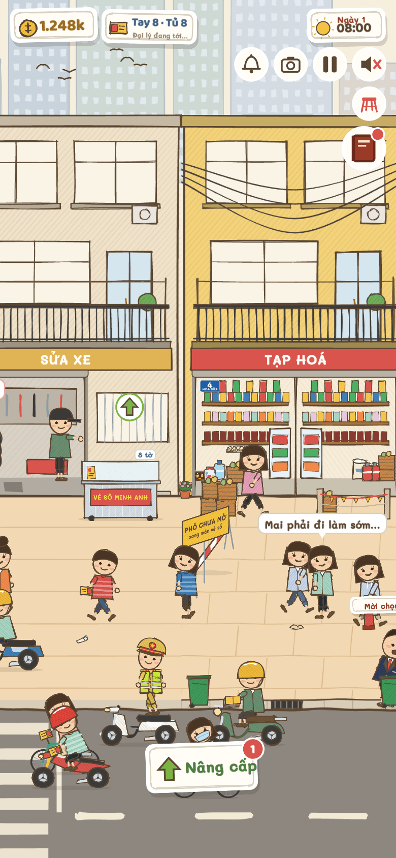 Đại lý đang chạy xe tới giao vé