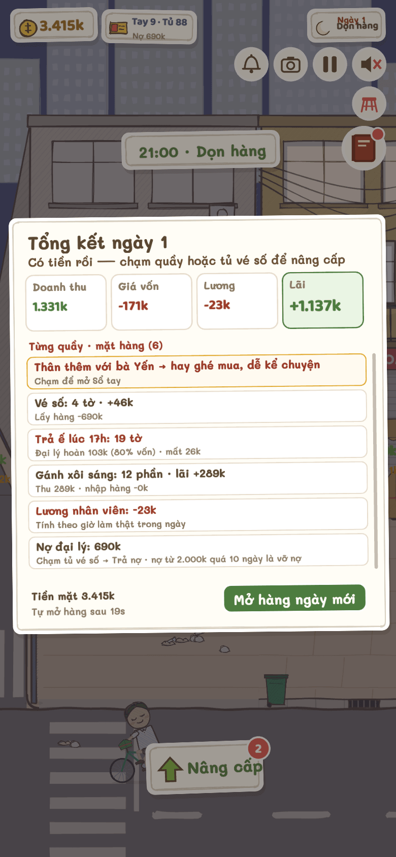 Bảng Tổng kết ngày