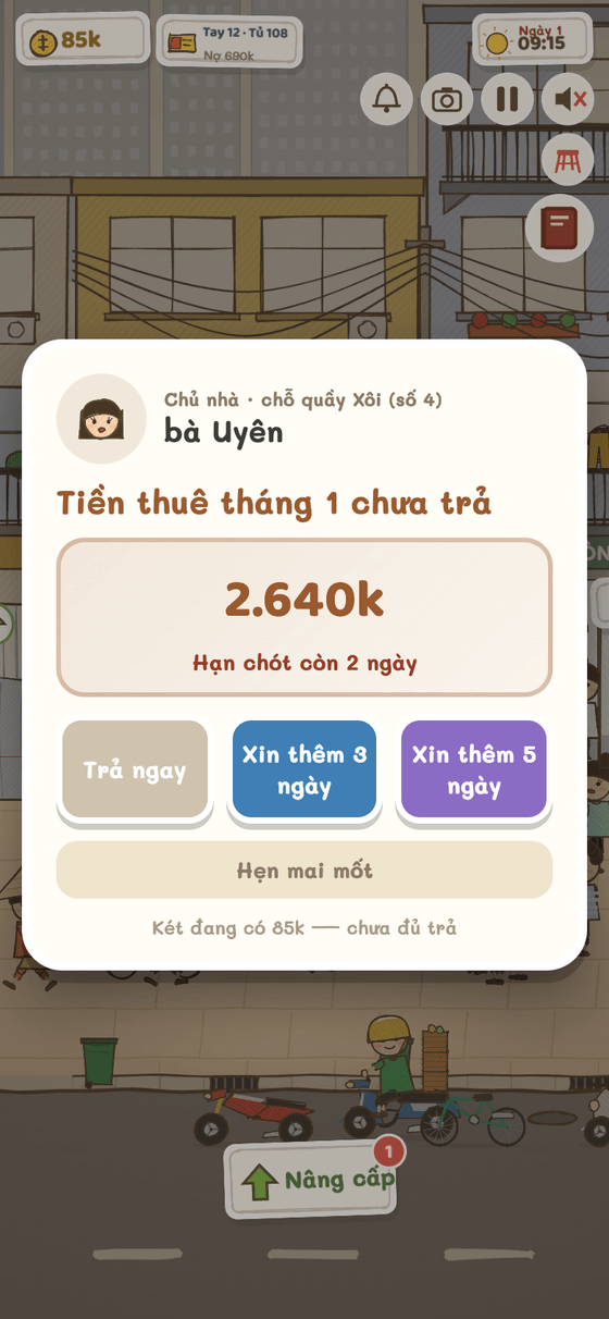 Chủ nhà ghé đòi tiền thuê