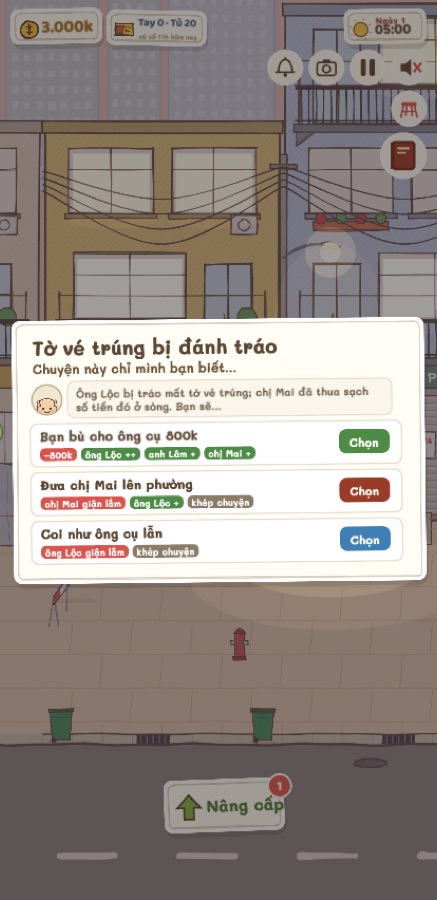 Thẻ lựa chọn trong một câu chuyện ẩn